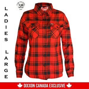 DIXXON FLANNEL - TWO FOUR Flannel Shirt - Red Black - Women's Large